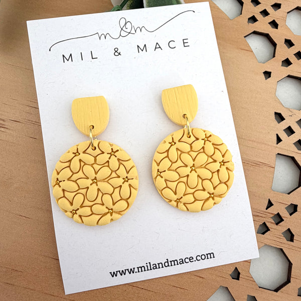 Flower Clusters Polymer Clay Dangle Earrings
