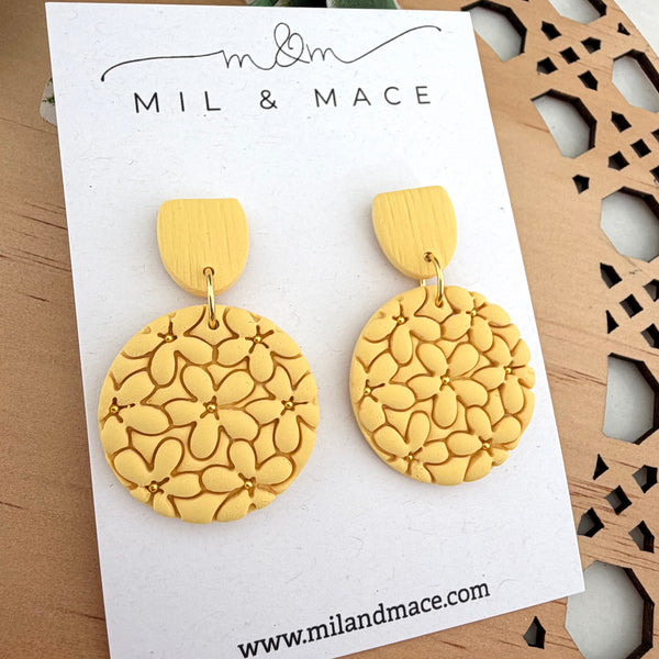 Flower Clusters Polymer Clay Dangle Earrings