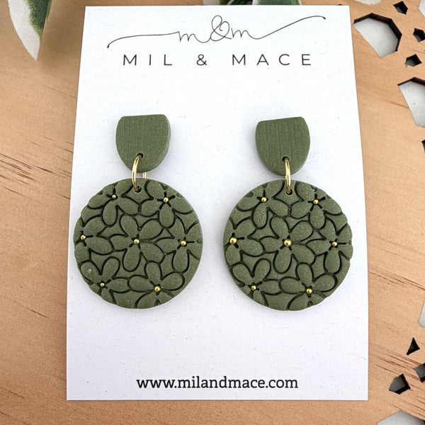 Flower Clusters Polymer Clay Dangle Earrings