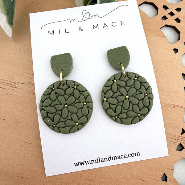 Flower Clusters Polymer Clay Dangle Earrings