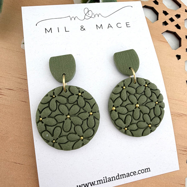 Flower Clusters Polymer Clay Dangle Earrings