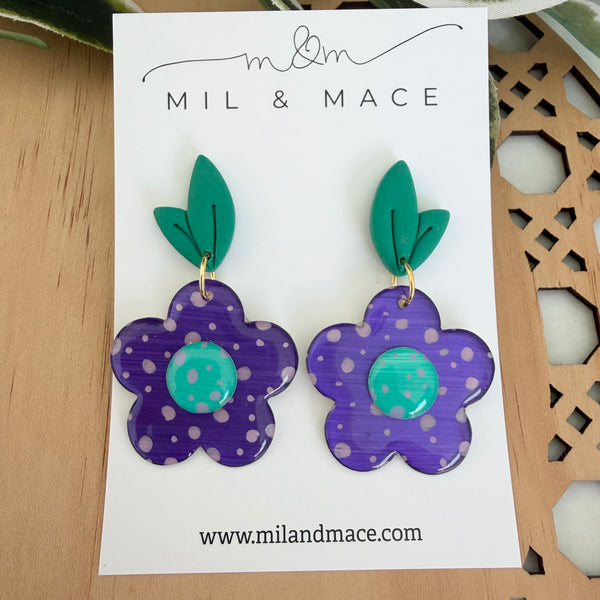 Yupo Flower Dangle Earrings