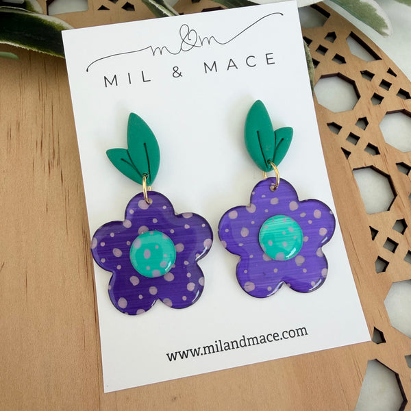 Yupo Flower Dangle Earrings
