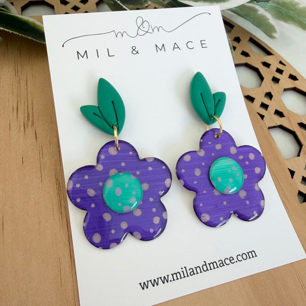 Yupo Flower Dangle Earrings