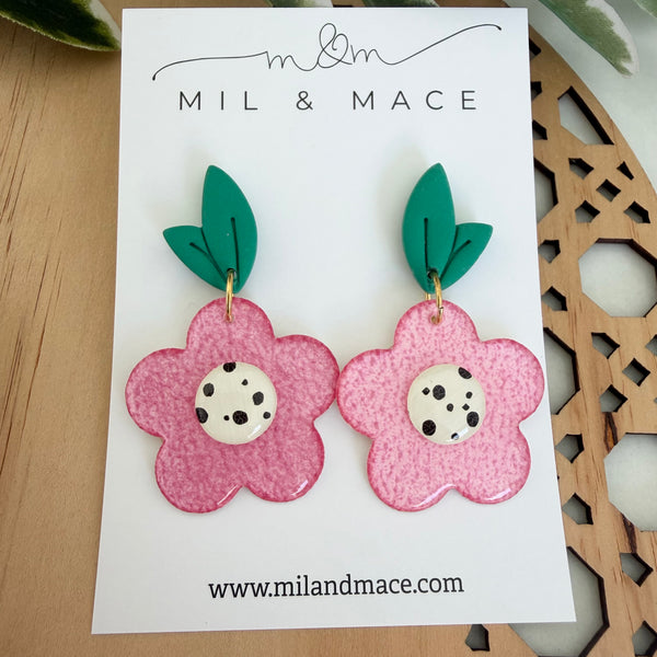 Yupo Flower Dangle Earrings