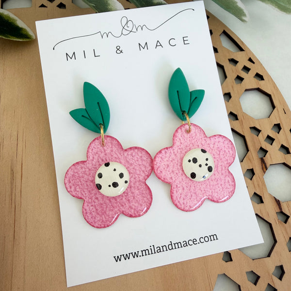 Yupo Flower Dangle Earrings