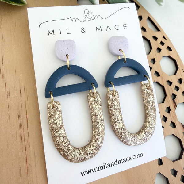 Cassie Polymer Clay and Resin Dangle Earrings
