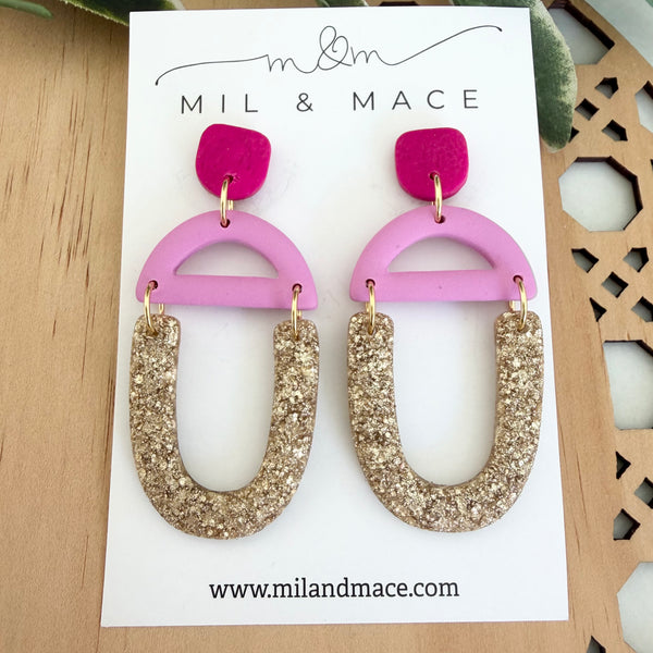 Cassie Polymer Clay and Resin Dangle Earrings