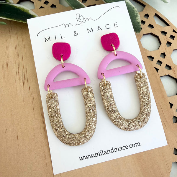 Cassie Polymer Clay and Resin Dangle Earrings