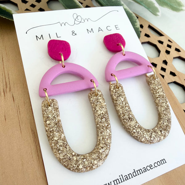 Cassie Polymer Clay and Resin Dangle Earrings
