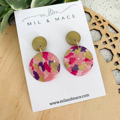 Berry Crush Polymer Clay Dangle Earrings with Resin Finish