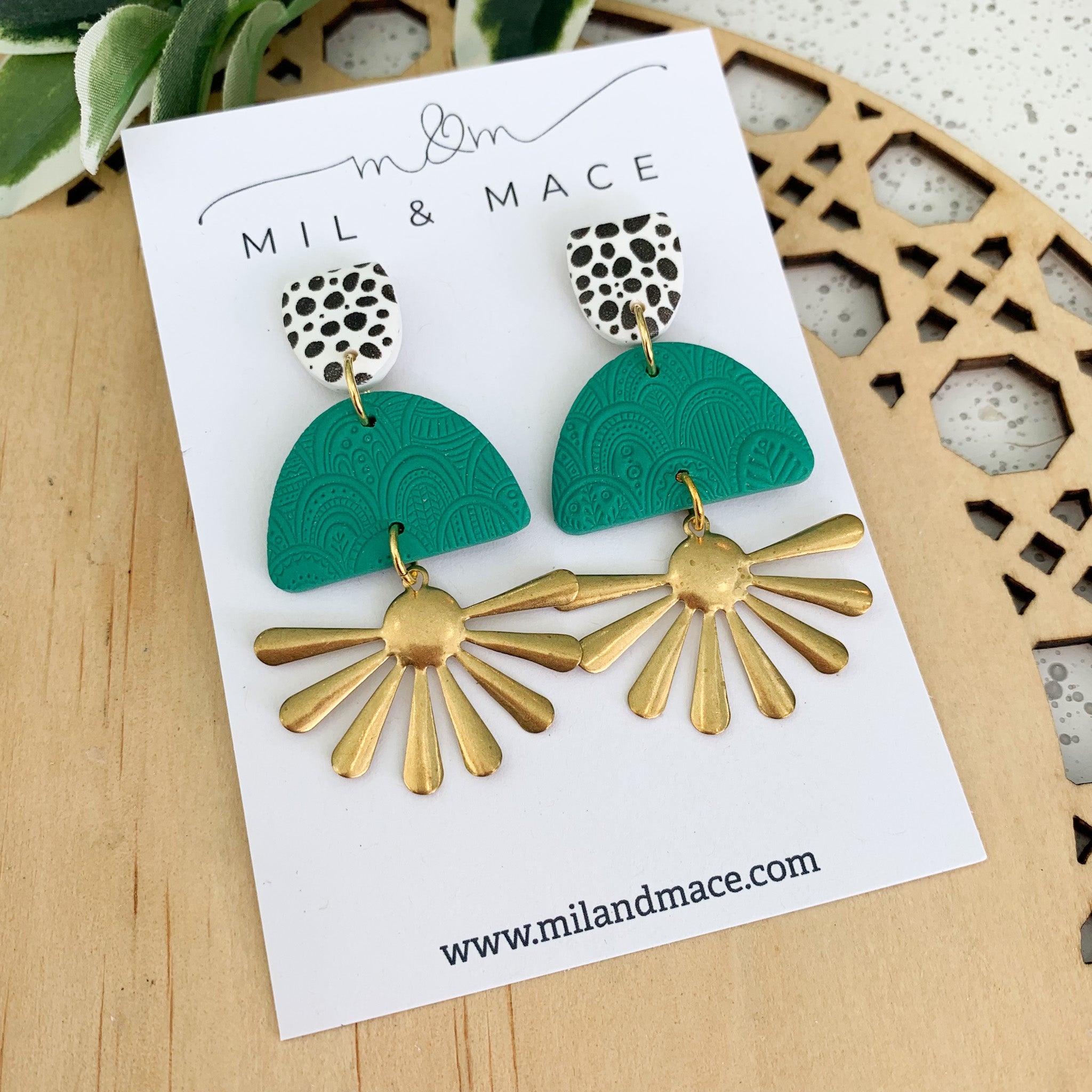 Starburst Polymer Clay Dangle Earrings