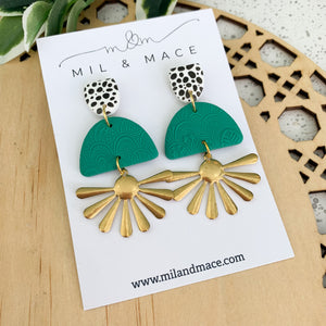 Starburst Polymer Clay Dangle Earrings