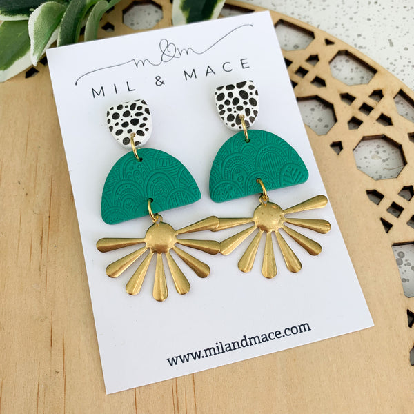 Starburst Polymer Clay Dangle Earrings