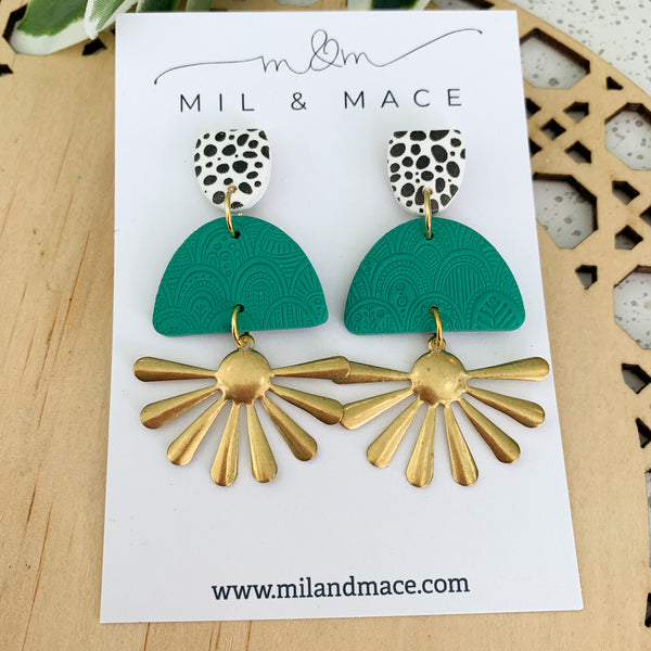 Starburst Polymer Clay Dangle Earrings