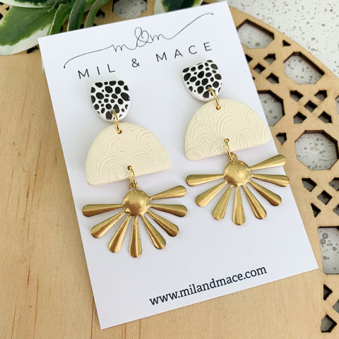 Starburst Polymer Clay Dangle Earrings