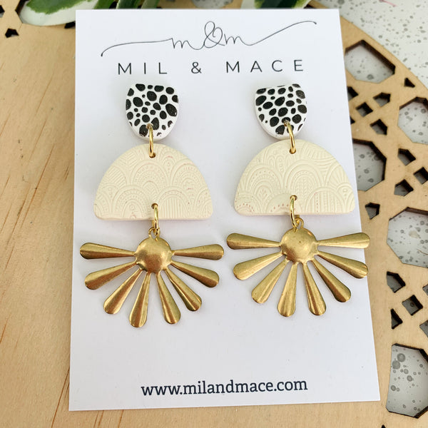 Starburst Polymer Clay Dangle Earrings