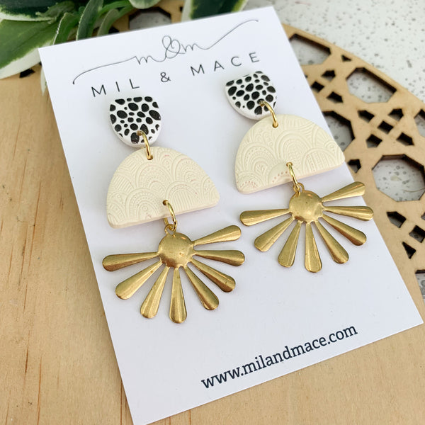Starburst Polymer Clay Dangle Earrings