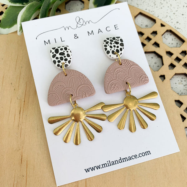 Starburst Polymer Clay Dangle Earrings