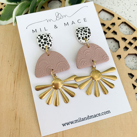 Starburst Polymer Clay Dangle Earrings