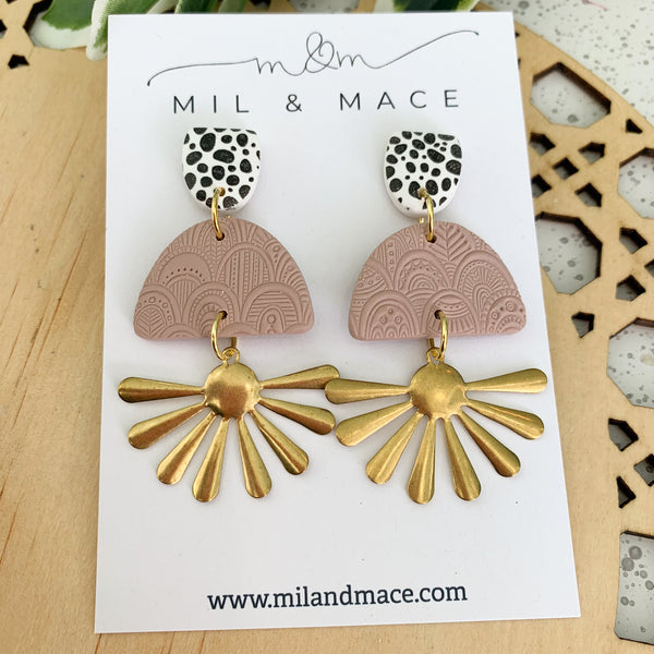 Starburst Polymer Clay Dangle Earrings