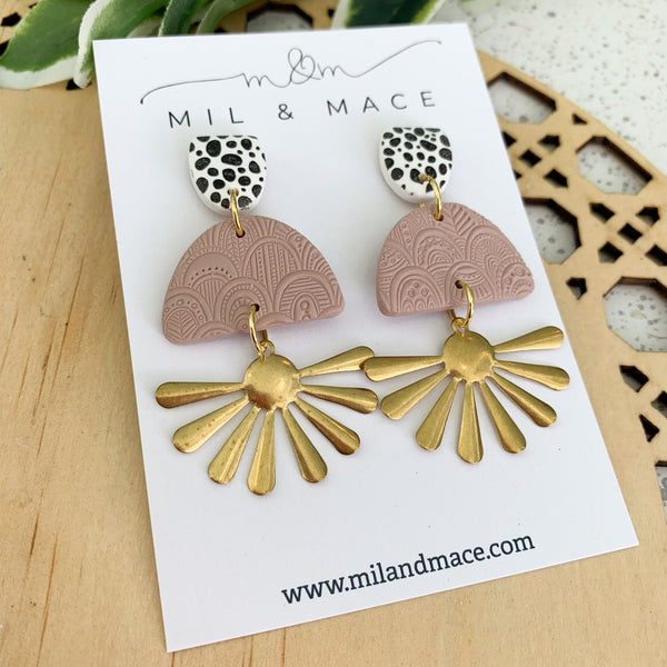 Starburst Polymer Clay Dangle Earrings