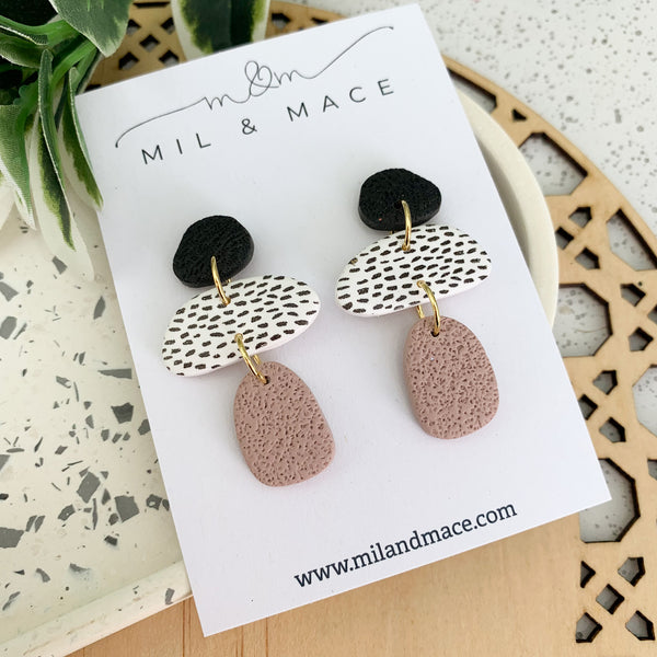 Mocha Polymer Clay Dangle Earrings