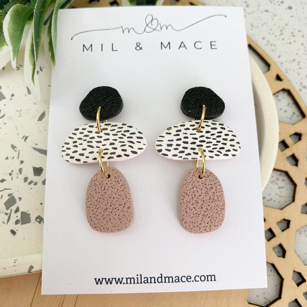 Mocha Polymer Clay Dangle Earrings