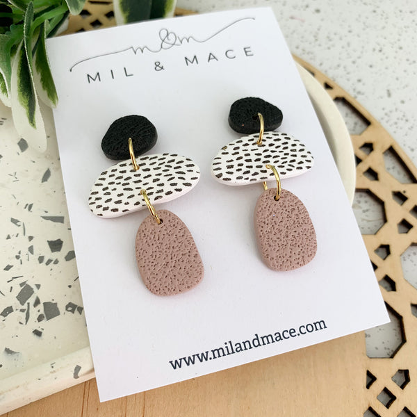 Mocha Polymer Clay Dangle Earrings