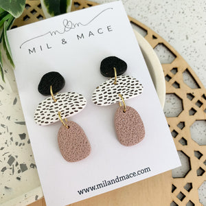 Mocha Polymer Clay Dangle Earrings