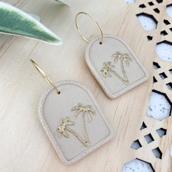 Palms Polymer Clay Dangle Earrings