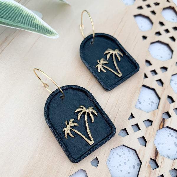 Palms Polymer Clay Dangle Earrings