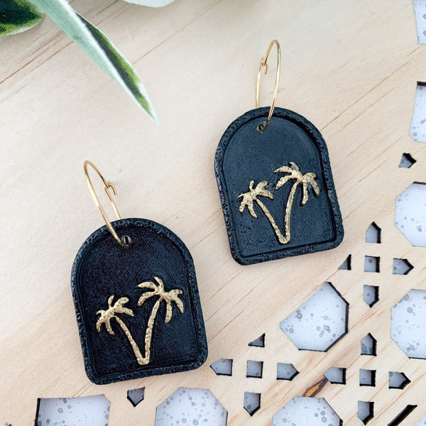 Palms Polymer Clay Dangle Earrings