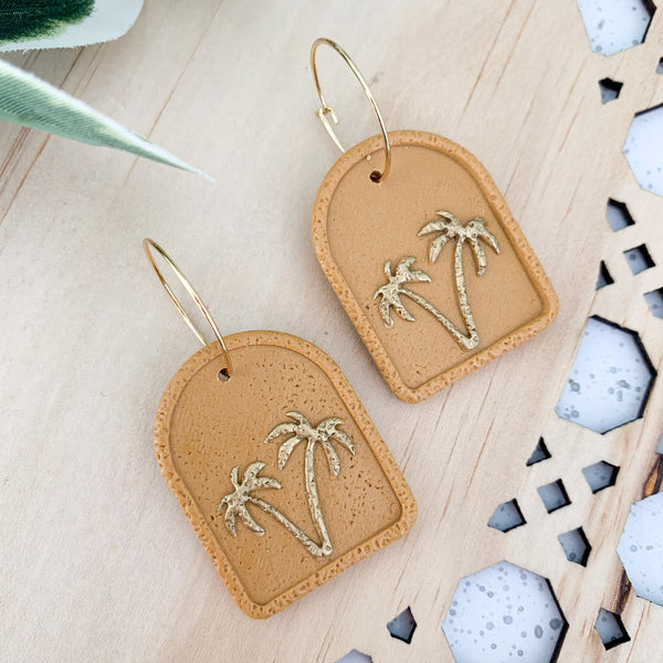 Palms Polymer Clay Dangle Earrings