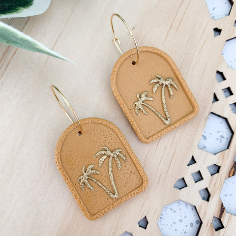 Palms Polymer Clay Dangle Earrings