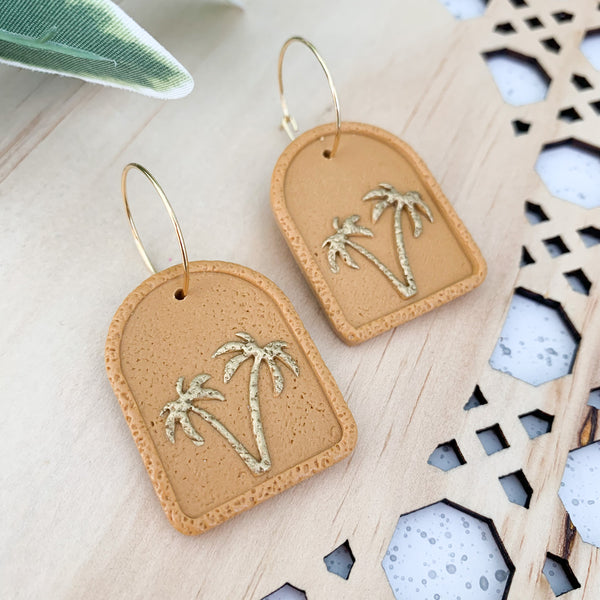 Palms Polymer Clay Dangle Earrings