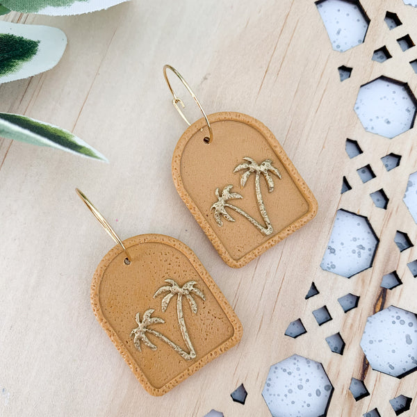 Palms Polymer Clay Dangle Earrings