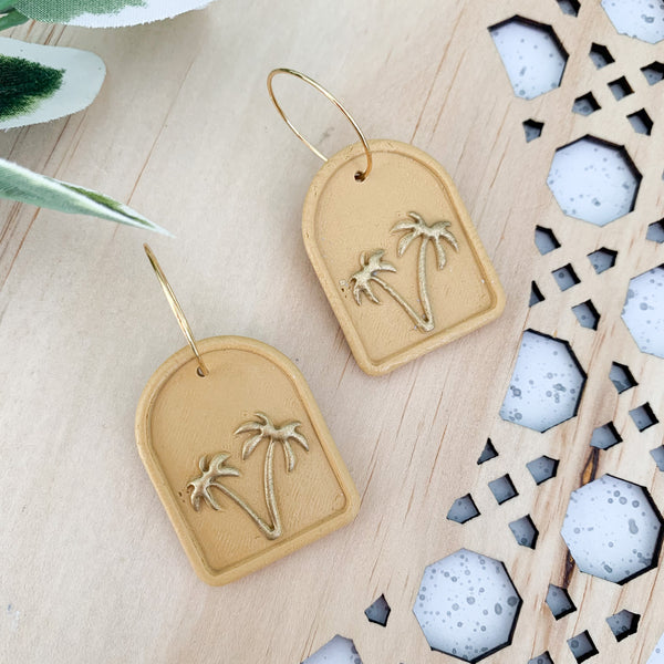 Palms Polymer Clay Dangle Earrings