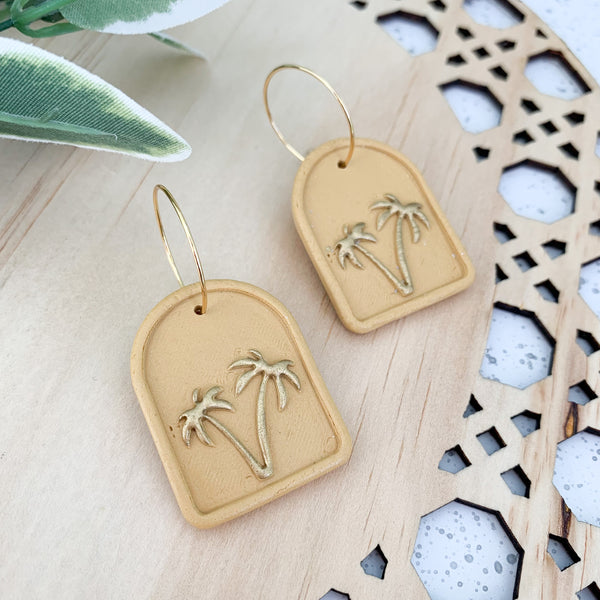 Palms Polymer Clay Dangle Earrings