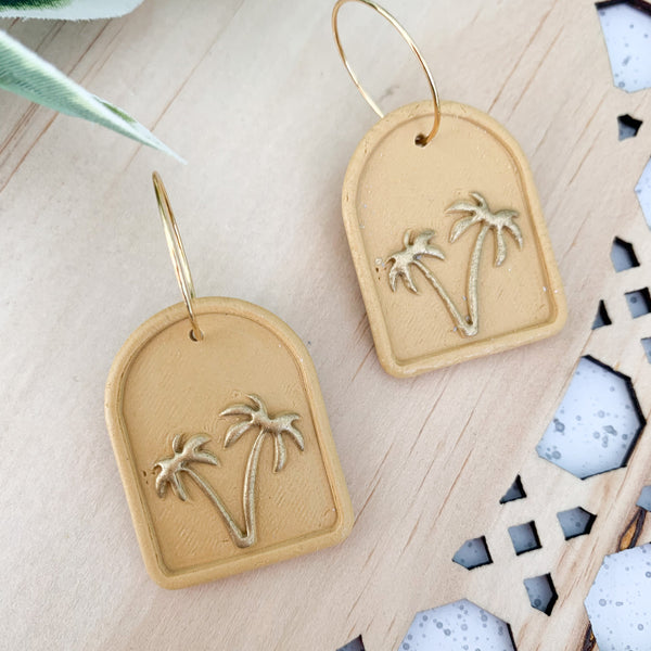 Palms Polymer Clay Dangle Earrings