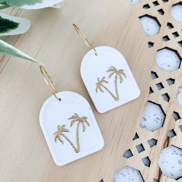 Palms Polymer Clay Dangle Earrings