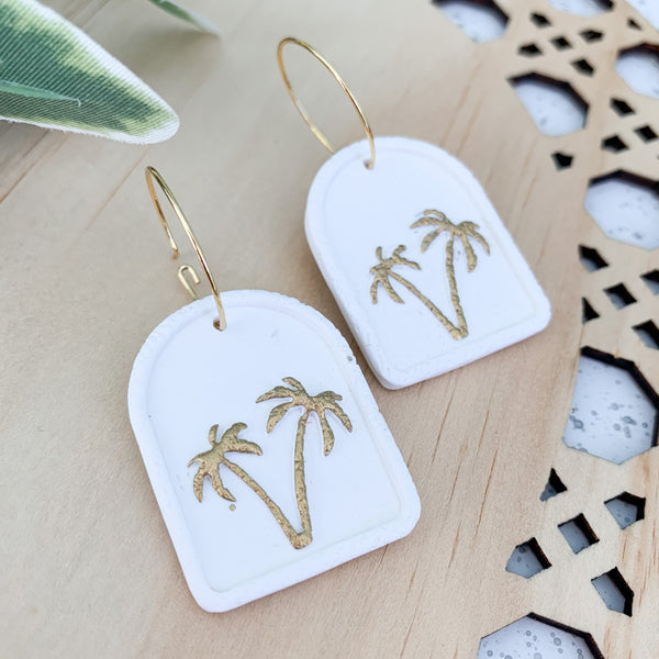 Palms Polymer Clay Dangle Earrings