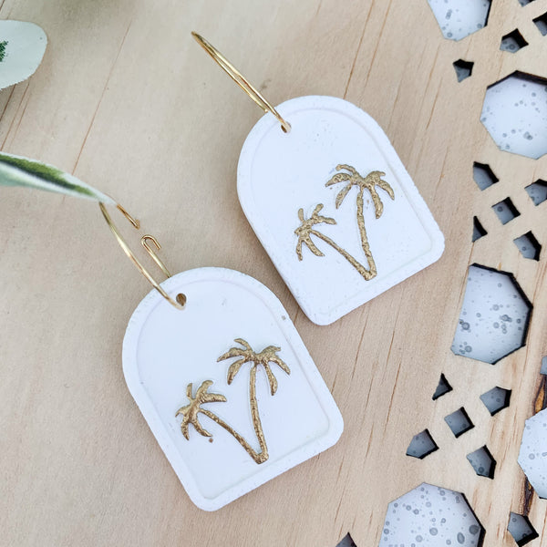 Palms Polymer Clay Dangle Earrings