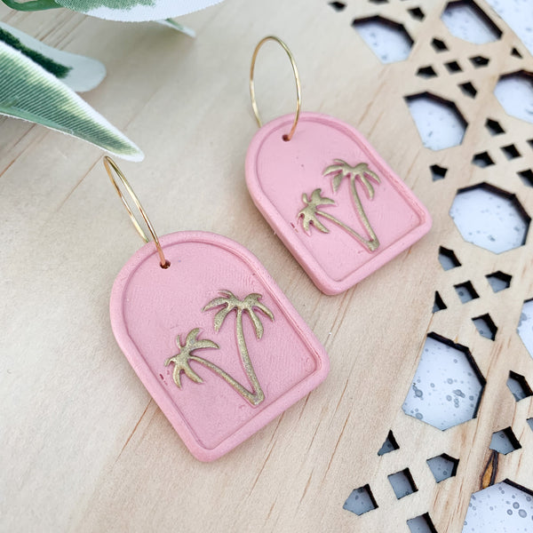 Palms Polymer Clay Dangle Earrings