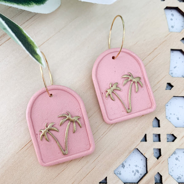 Palms Polymer Clay Dangle Earrings