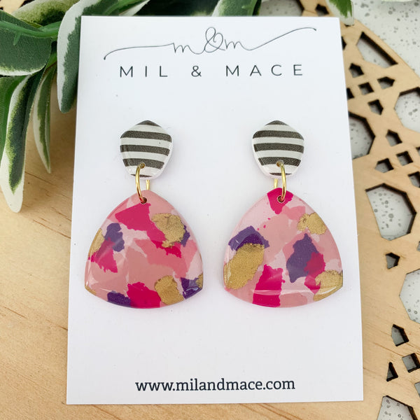 Berry Crush Polymer Clay Dangle Earrings with Resin Finish