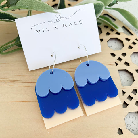 Pinata Stackers Blue Acrylic Dangle Earrings