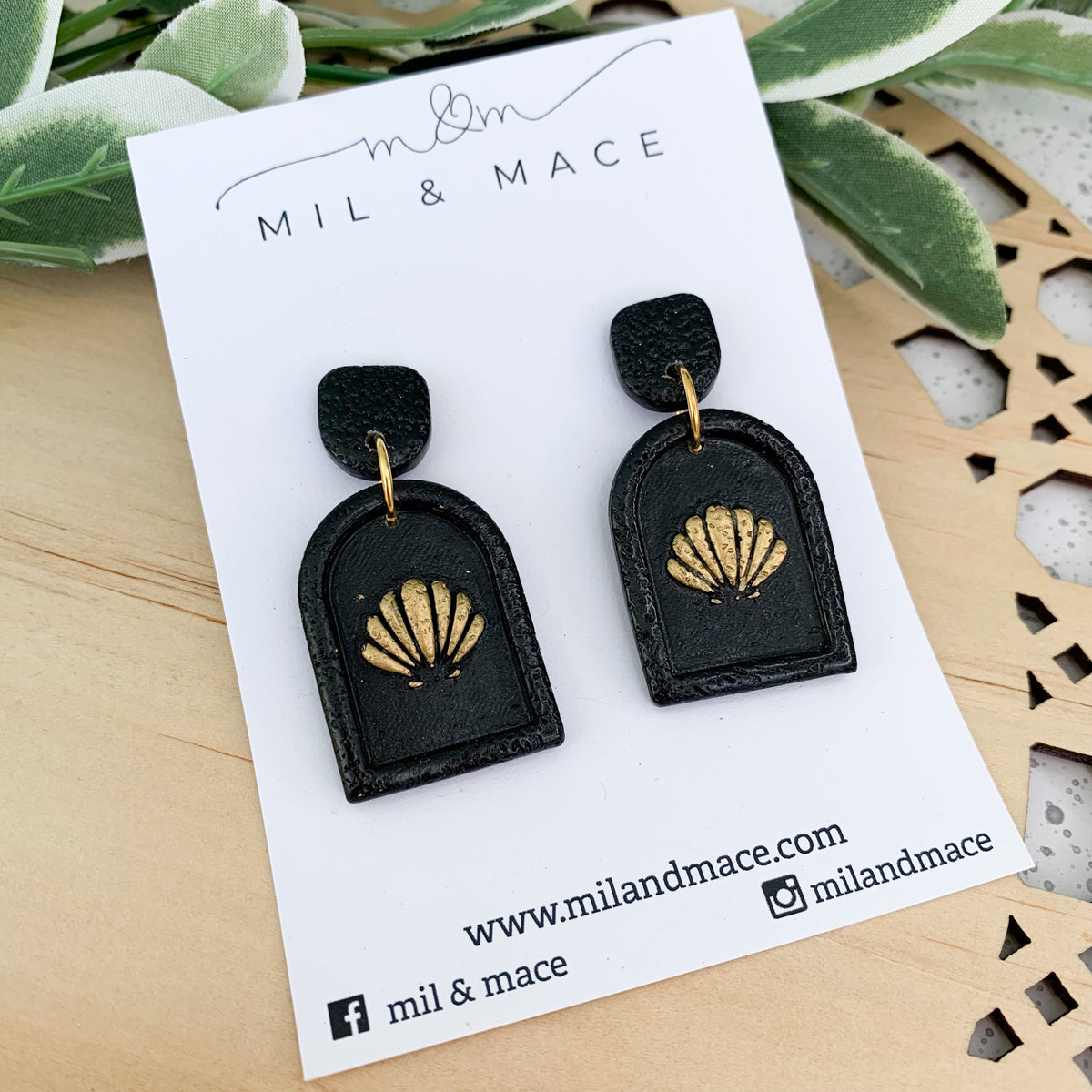 Shell Arches Polymer Clay Dangle Earrings – Mil and Mace
