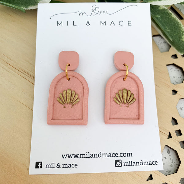 Shell Arches Polymer Clay Dangle Earrings
