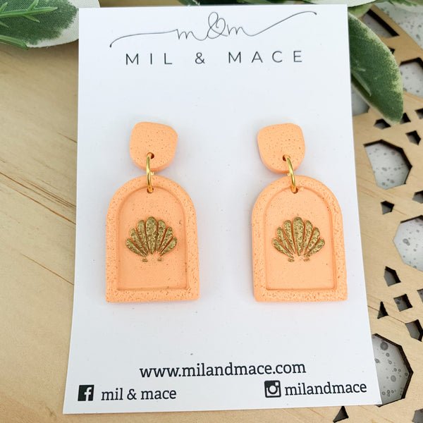 Shell Arches Polymer Clay Dangle Earrings